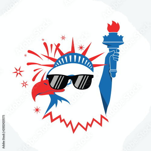 Foto Statue of Liberty Wearing Sunglasses.