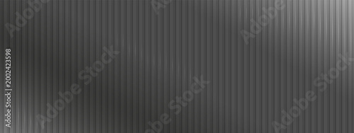 Metal corrugated texture with ribbed silver overlay. Abstract 3D background. Silver gradient sheet with vertical fluted panels and steel surface effect