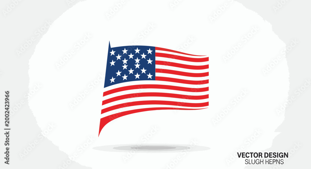 Fototapeta premium American flag waving in the wind 6.