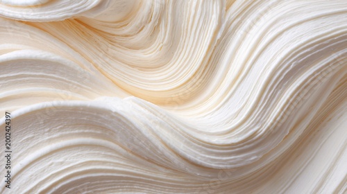 Close up macro of ice cream texture, creamy swirls, air incorporation detail, frozen dessert science, ultra sharp focus, food industry stock image