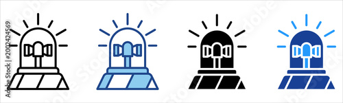 Siren Icon Multiple Style Vector Collection 