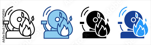 Fire Alarm Icon Multiple Style Vector Collection 