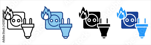 Socket Icon Multiple Style Vector Collection 