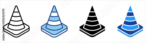 Cone Icon Multiple Style Vector Collection 