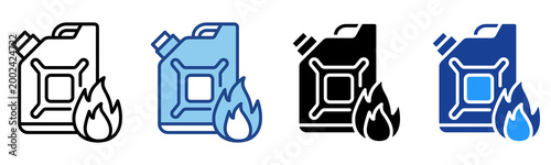 Fuel Icon Multiple Style Vector Collection 