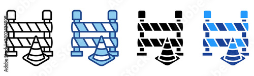 Barrier Icon Multiple Style Vector Collection 