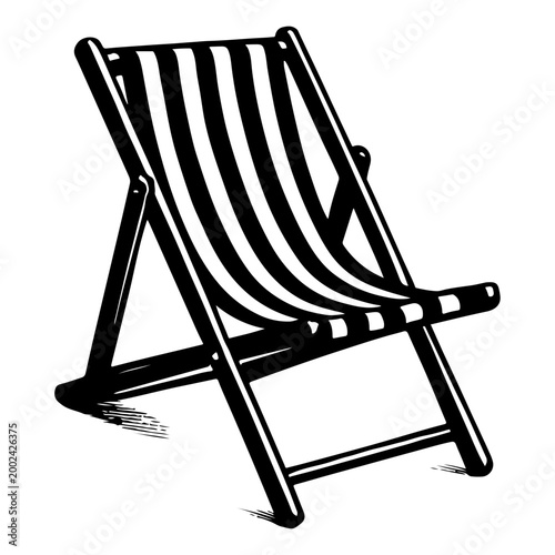 Striped deckchair beach chair folding chair 1