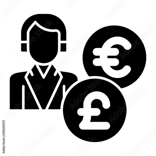 finance management Solid icon