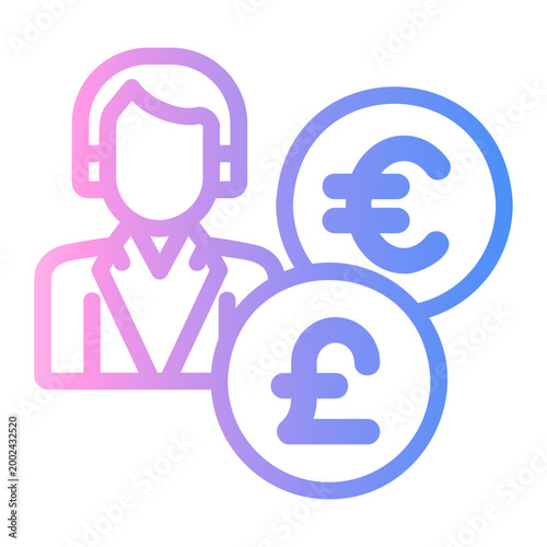 finance management Line Gradient Icon