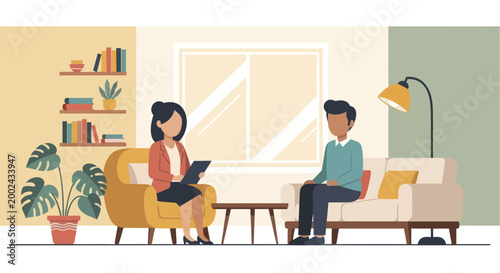 Therapist and patient engaged in a counseling session.