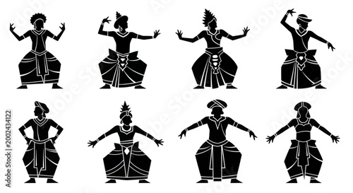 Traditional Sri Lankan Kandyan Dancers in Dynamic Poses.
