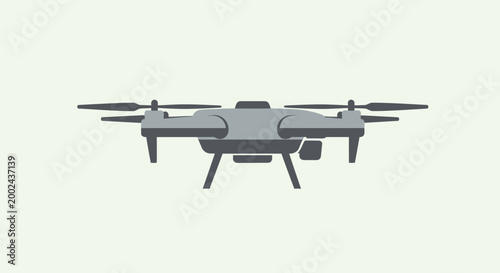 Modern Drone Icon with Camera, Aerial Photography Technology Vector