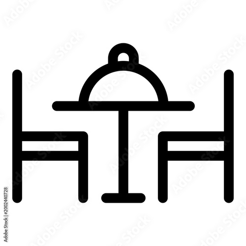 Dine in order icon. Vector line icon