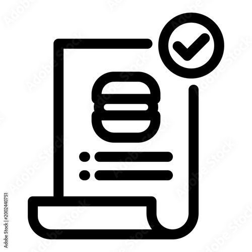 Order confirmation icon. Vector line icon