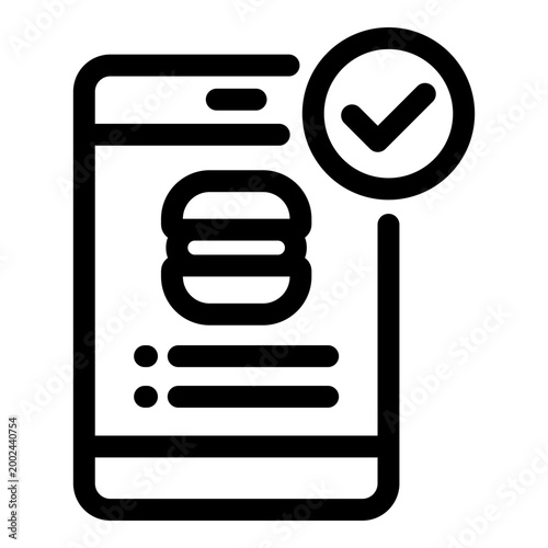Order confirmation icon. Vector line icon