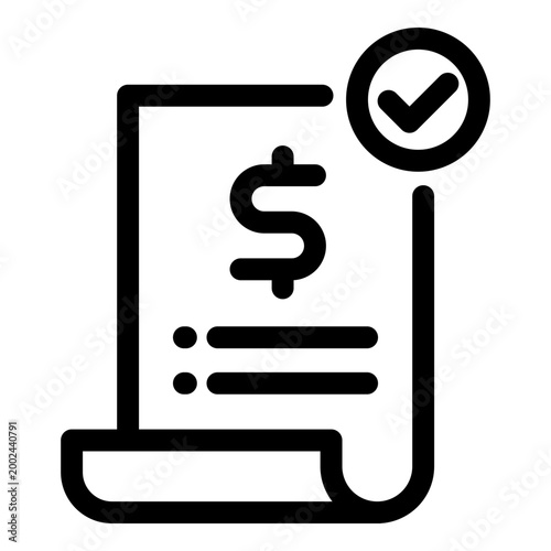 Payment confirmation icon. Vector line icon
