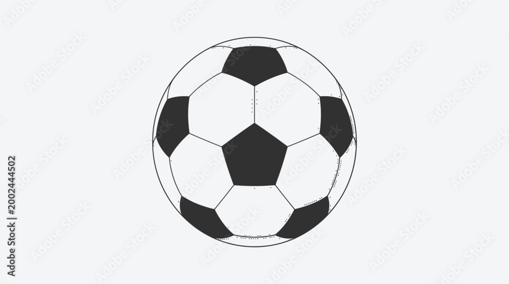 Fototapeta premium Classic Black and White Soccer Ball for Sports and Recreation.