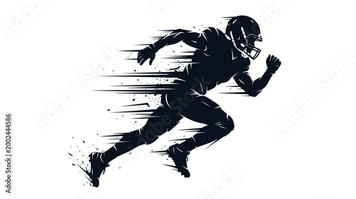 Silhouette of a Running Athlete in Motion.