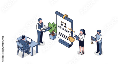 Media Law Professionals Discussing Legal Aspects and Regulations.