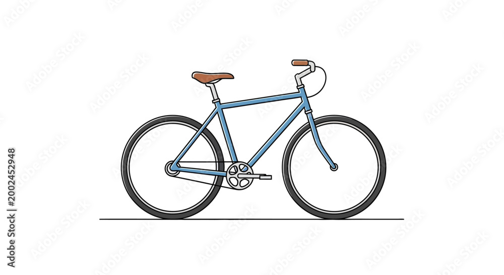 Fototapeta premium Simple blue bicycle in flat design style