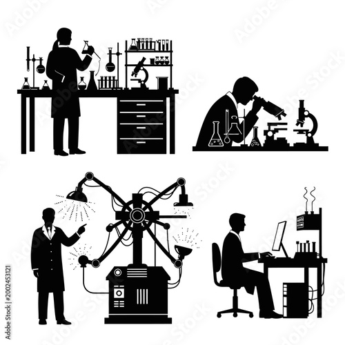Scientists in Laboratory Setting: Research, Innovation, and Technology