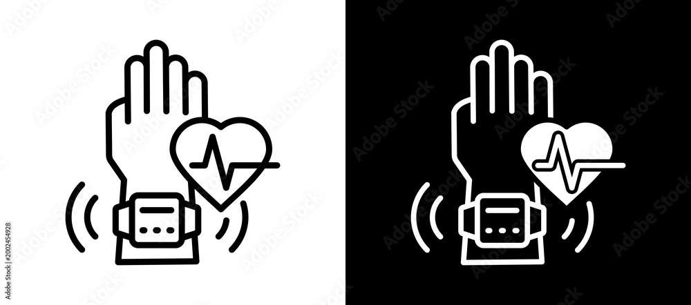 Obraz premium Activity Tracking whiteblack icon