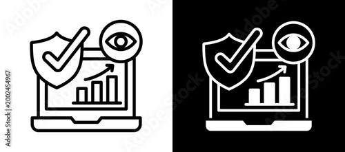 Safety Monitoring whiteblack icon