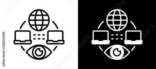 Network Monitoring whiteblack icon