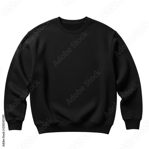 Black sweatshirt isolated on transparent background
