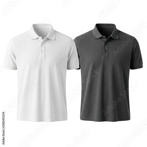 Two polo shirts isolated on transparent background
