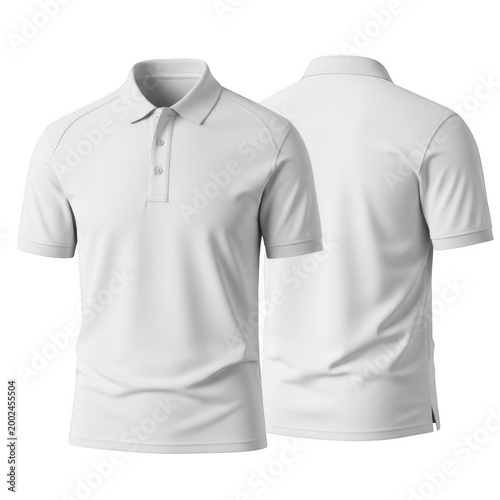 White polo shirt isolated on transparent background