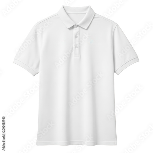 White polo shirt isolated on transparent background