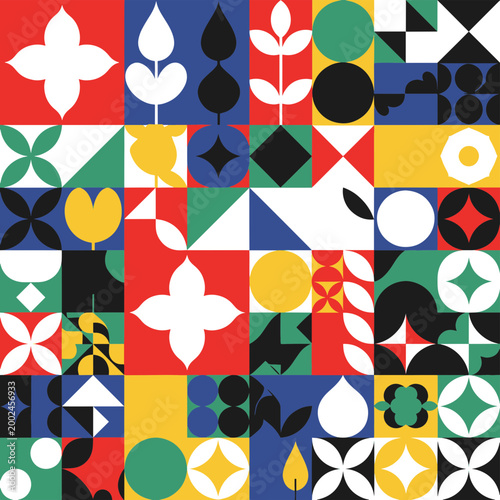 Lgbt Geometric Seamless Pattern Abstract Retro Style