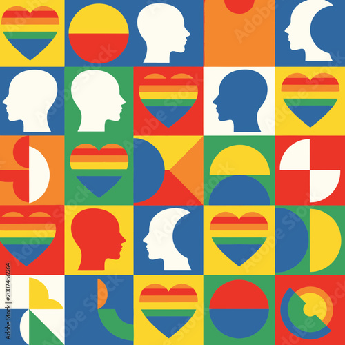 Lgbt Geometric Seamless Pattern Diversity and Inclusion Celebration
