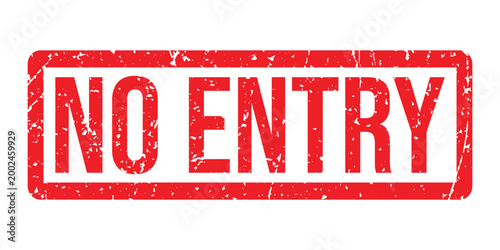 Red No Entry sign on white background.