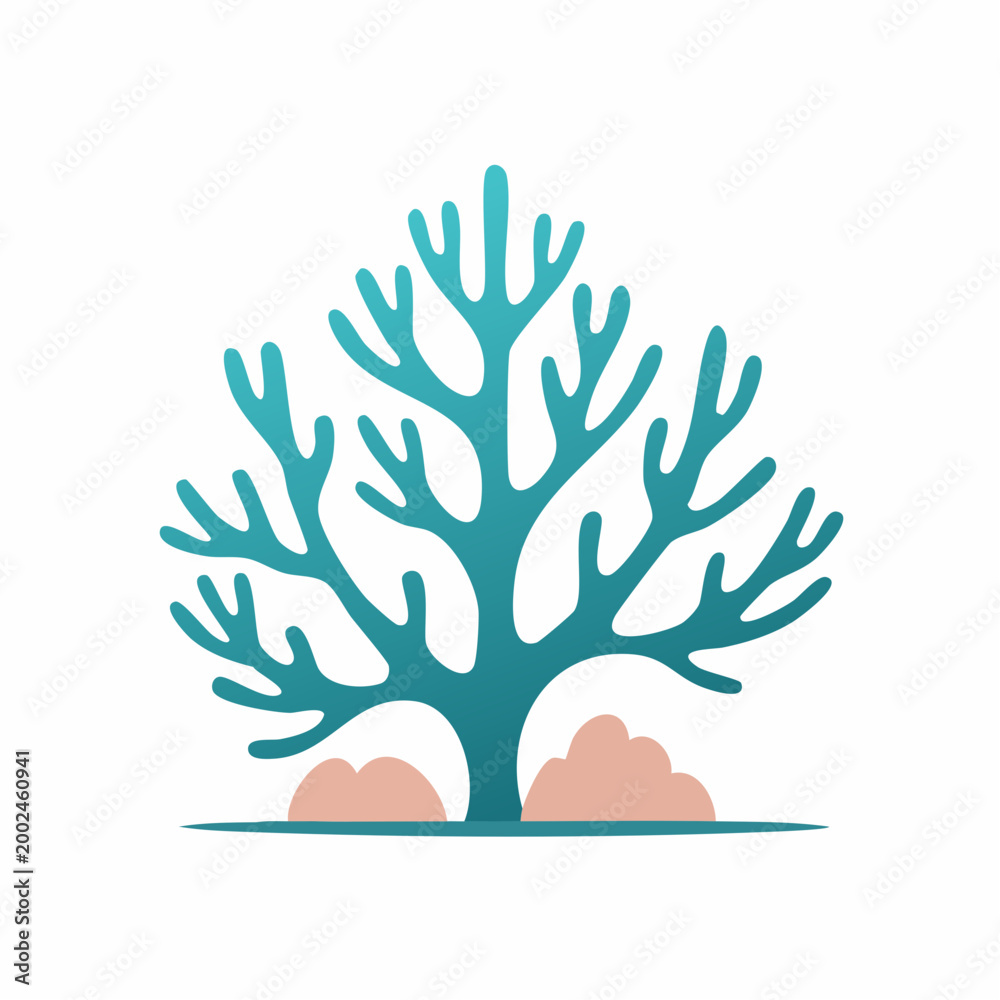 Fototapeta premium Stylized Coral Branch Icon