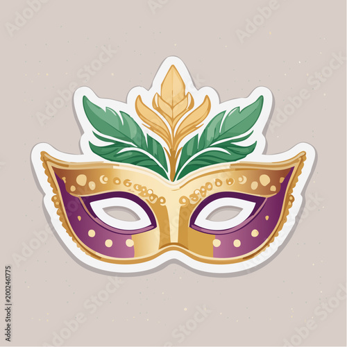 Mardi Gras Mask with Feathers and Jewels