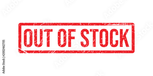 Out of stock stamp on white background.