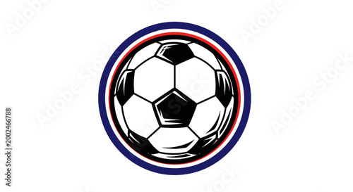 Vector illustration of a soccer ball emblem for a sports team or club logo