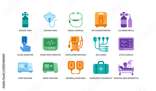 Medical devices and monitoring equipment arranged in grid