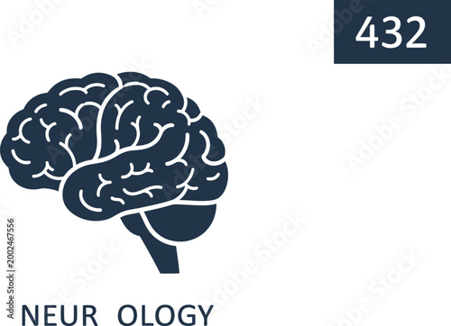 Minimalist human brain icon for neurology and medical concepts.