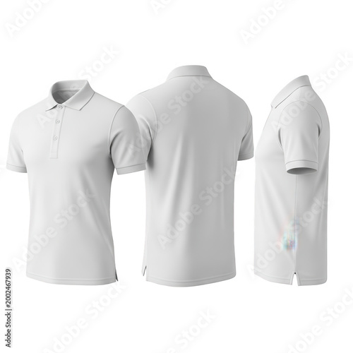 White polo shirt isolated on transparent background