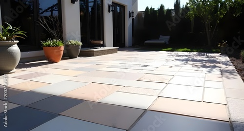 Modern Patterned Tile Patio Floor