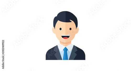 Photos Smiling Businessman Cartoon Character.