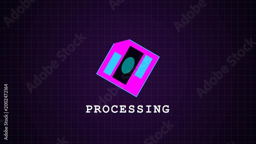 loading, 8 bit, retro, 4k, video, processing animation, digital data transfer, pixelated progress bar, abstract animation, computer graphics