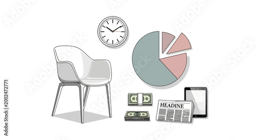 Modern Office Furniture and Business Items.