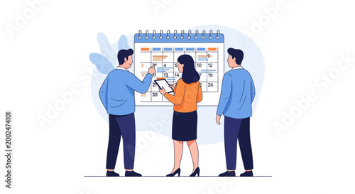 Business people discussing a plan.