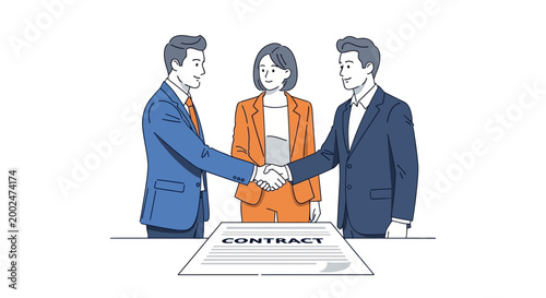 Business people shaking hands in agreement.