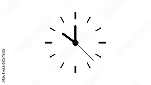 Analog Clock Face With Black Hands.