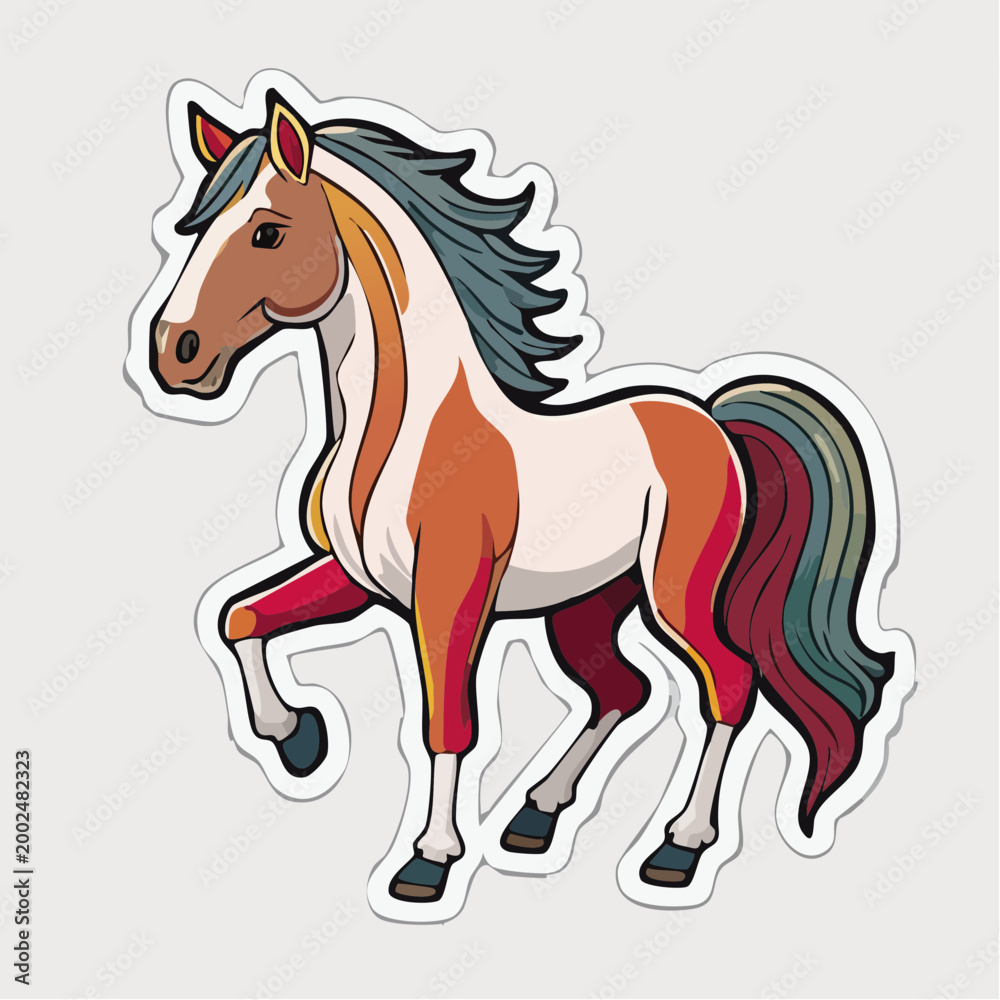 Obraz premium Cartoon Horse Illustration